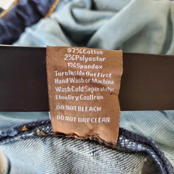 Crysp Denim Jeans Mens 38 Blue Distressed Slim Fit Ripped Stretch Designer Pants - Picture 15 of 16